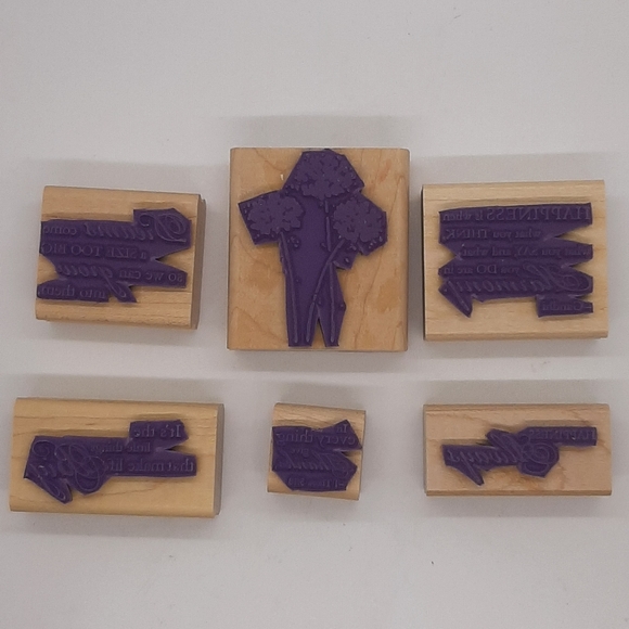 NWT Stampin Up Set of 6 Ink Stamps In Box Happy Harmony - Picture 2 of 4